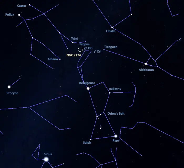 how to find the monkey head nebula,where is the monkey head nebula in the sky