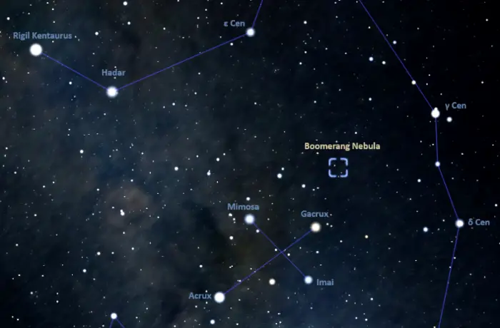 how to find the boomerang nebula,where is the boomerang nebula in the sky