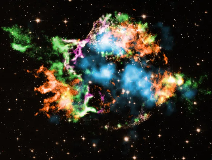 cassiopeia a chandra hubble composite image