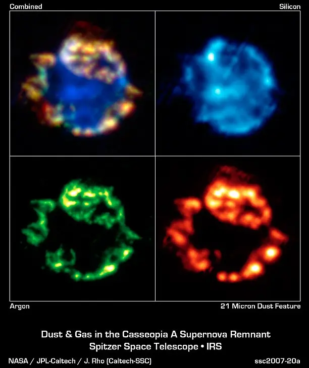 cassiopeia a spitzer space telescope,cassiopeia a infrared