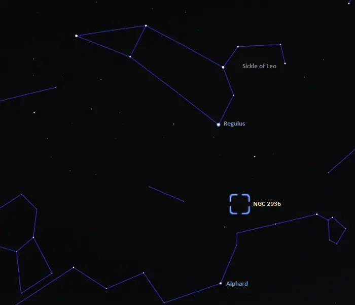 ngc 2936 location,penguin galaxy finder chart