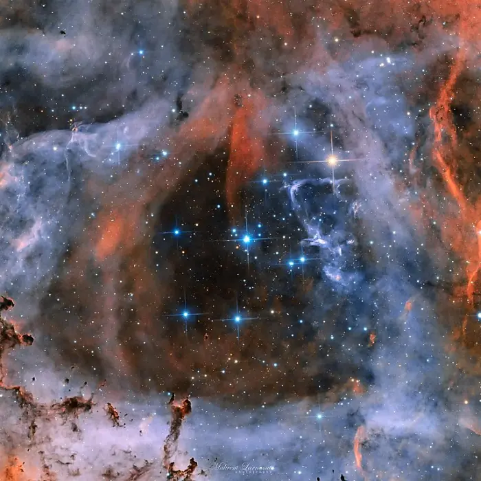 rosette nebula and satellite cluster