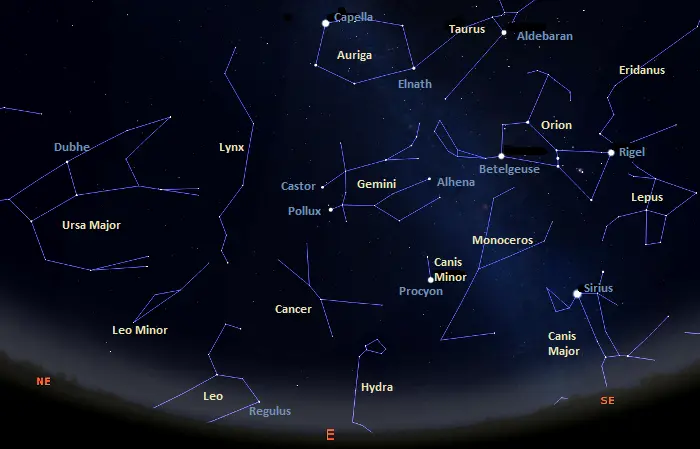 eastern sky tonight,constellations in the eastern sky