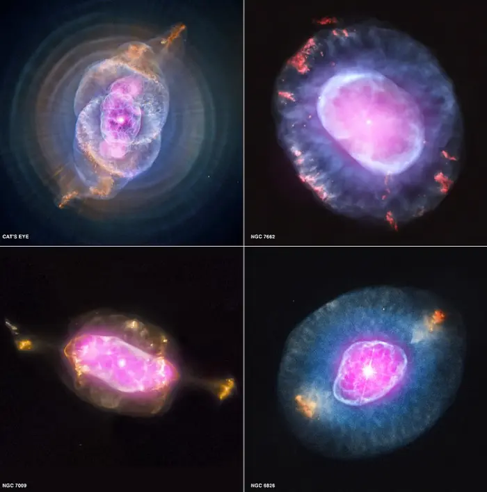 blue snowball nebula,cat's eye nebula,saturn nebula,blinking planetary nebula