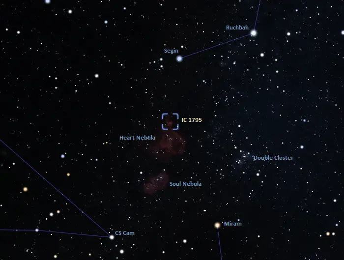 fish head nebula location,heart and soul nebulae location