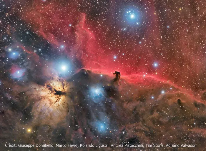 flame nebula,horsehead nebula