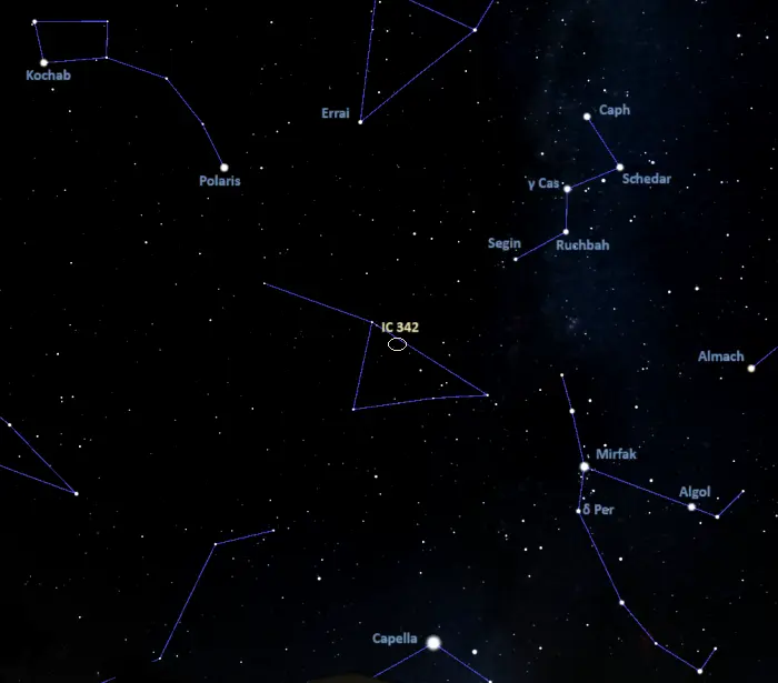 ic 342 location,how to find ic 342,hidden galaxy finder chart