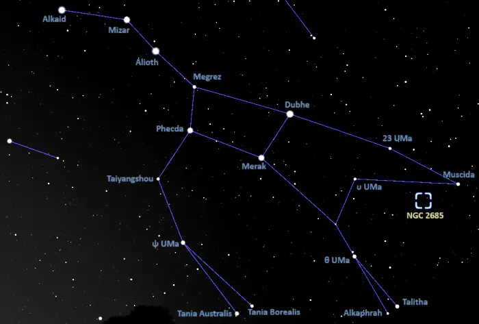 ngc 2685 location,how to find the helix galaxy,where is the helix galaxy in the sky